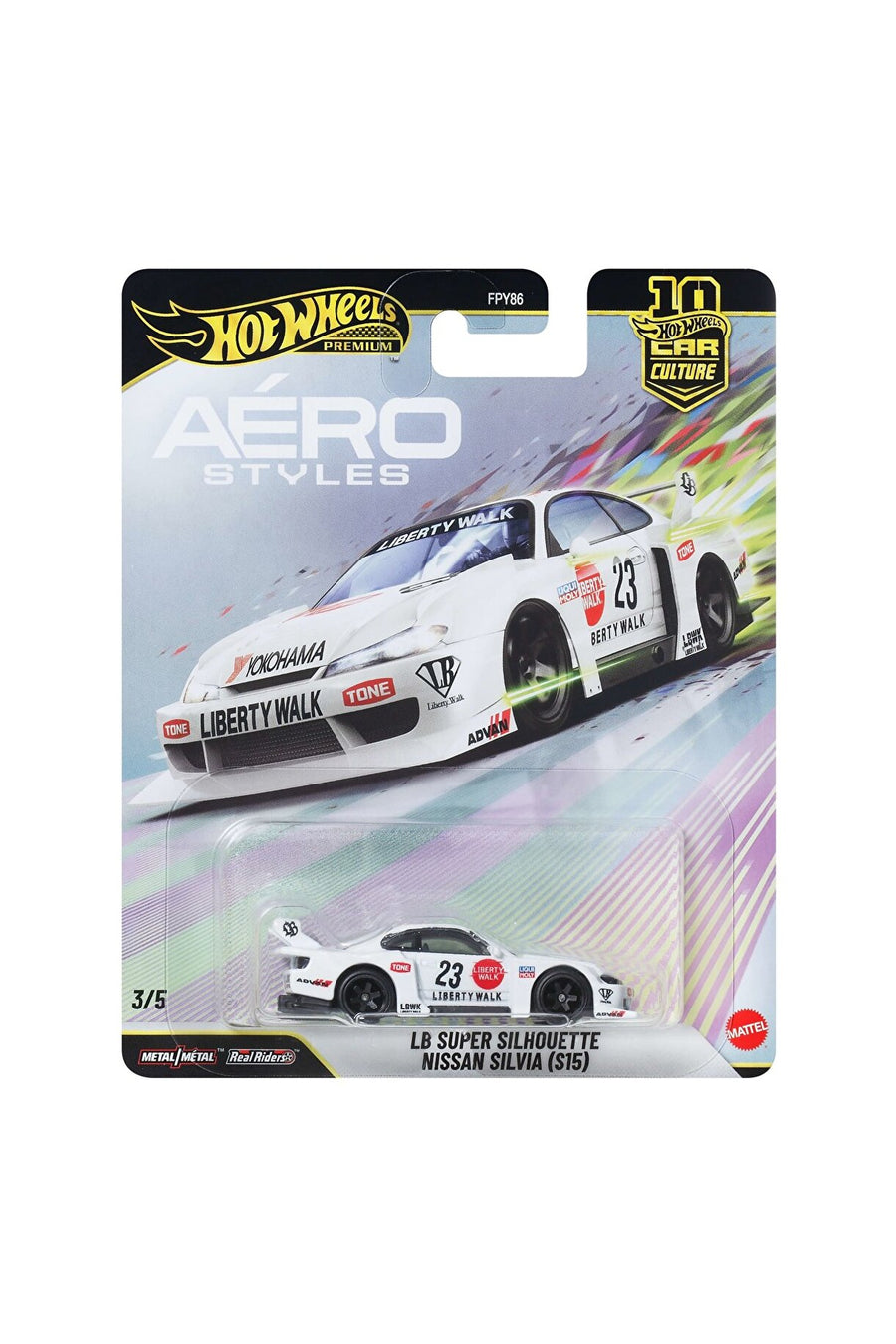 Hot Wheels Premium Car Culture Aéro Styles LB Super Silhouette Nissan Silvia S15 Beyaz #23 1:64 Model Araba | JKF34