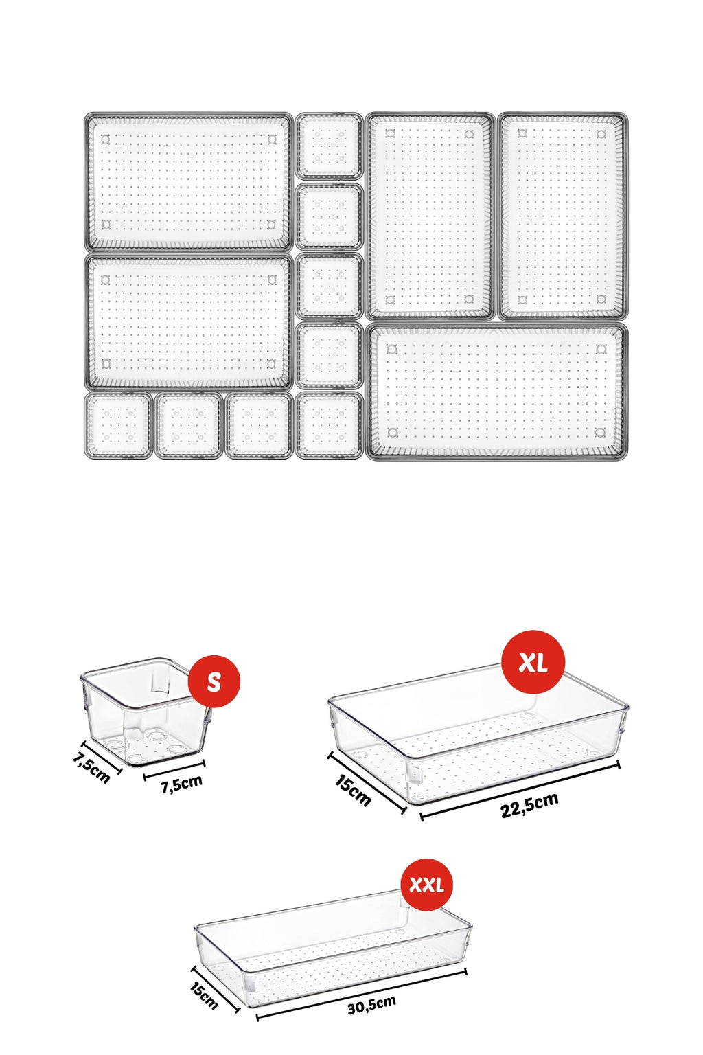 13 Parça Çekmece İçi Düzenleyici, Organizer Set