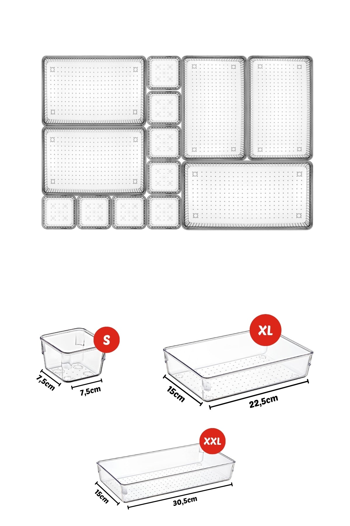 13 Parça Çekmece İçi Düzenleyici, Organizer Set