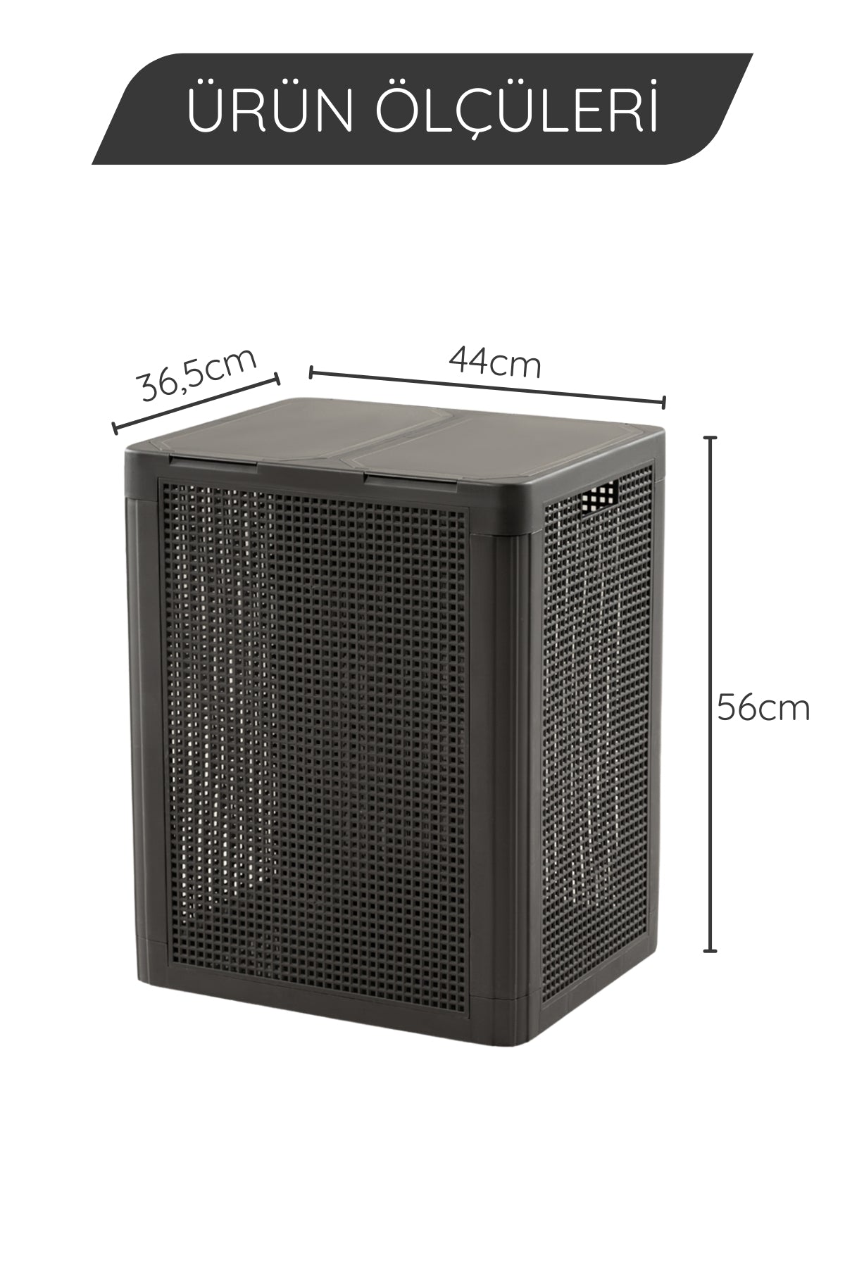 SmartDuo İki Bölmeli Çamaşır Sepeti 84Lt.