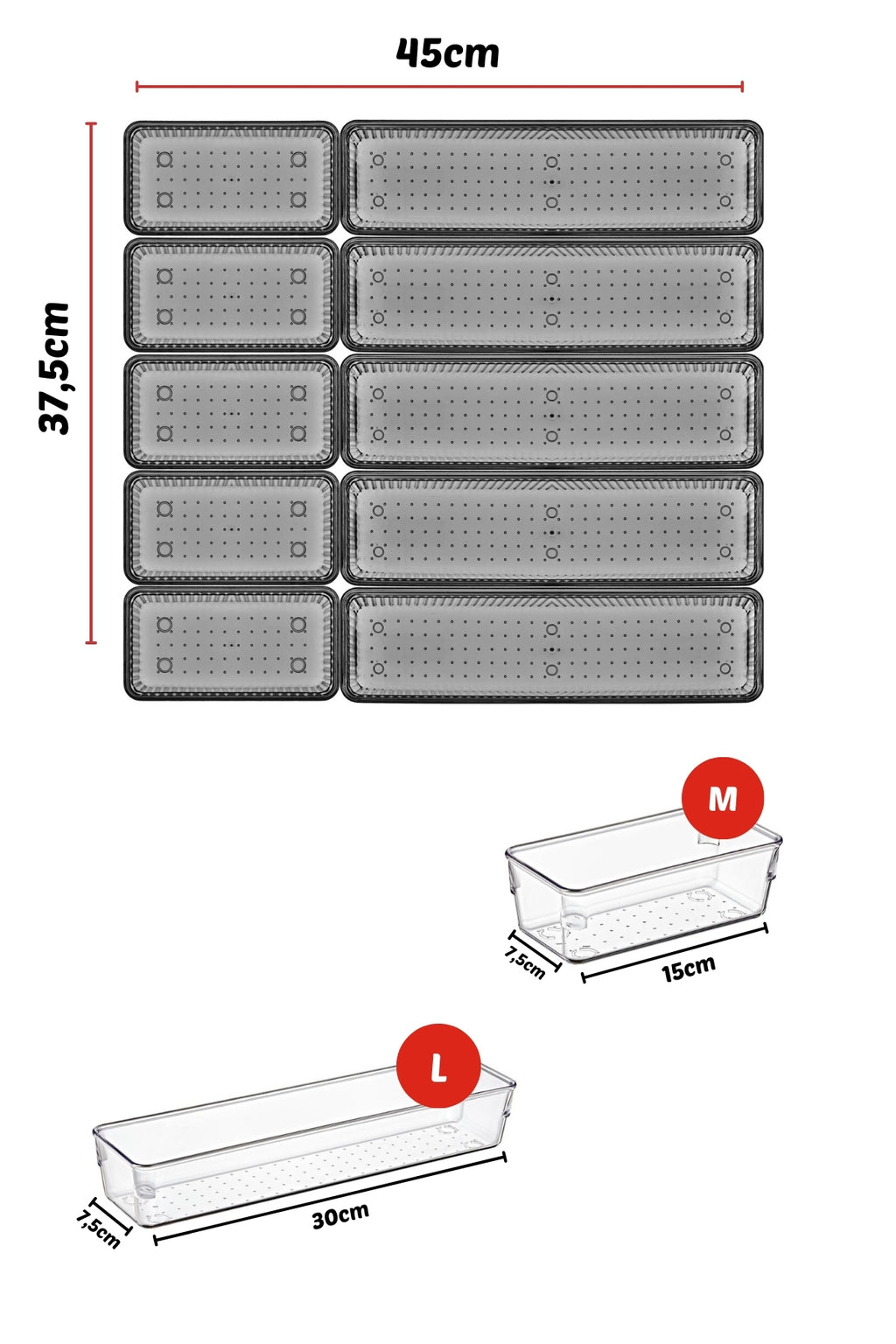 10 Parça Çekmece İçi Kaşıklık, Düzenleyici, Organizer