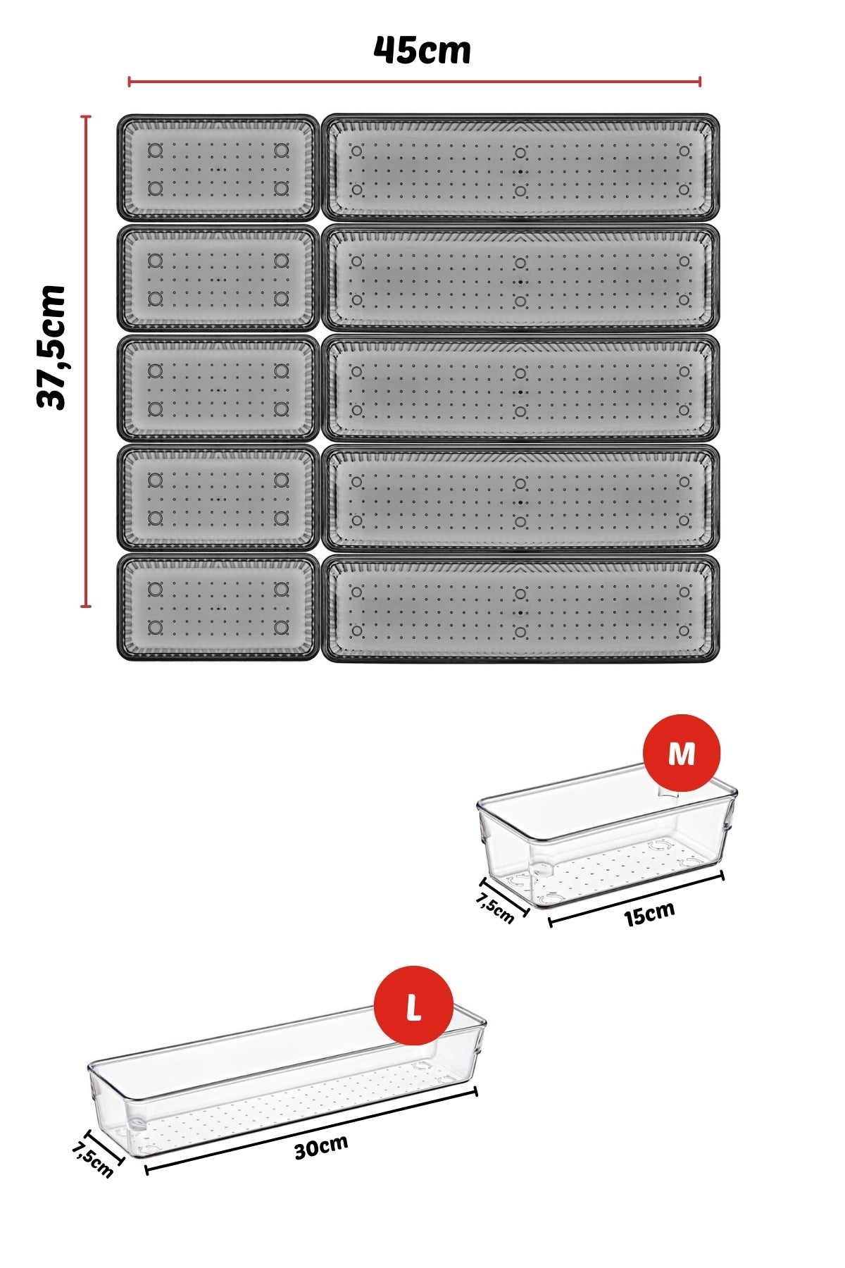 10 Parça Çekmece İçi Kaşıklık, Düzenleyici, Organizer