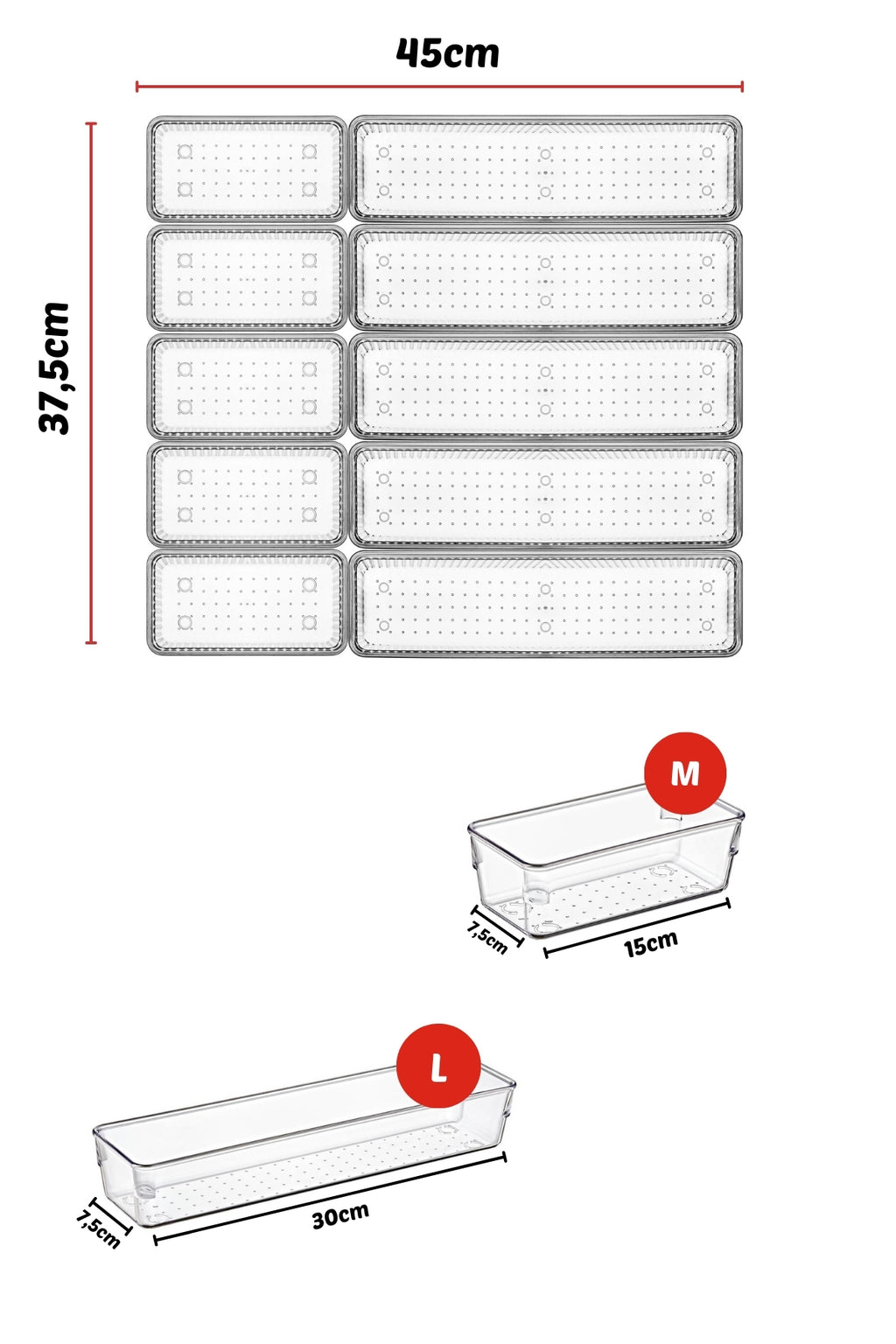 10 Parça Çekmece İçi Kaşıklık, Düzenleyici, Organizer
