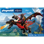 Playmobil Knights Siyah Ejderha ve Şövalye 72114 | 18 Parça Alev Fırlatmalı Oyun Seti