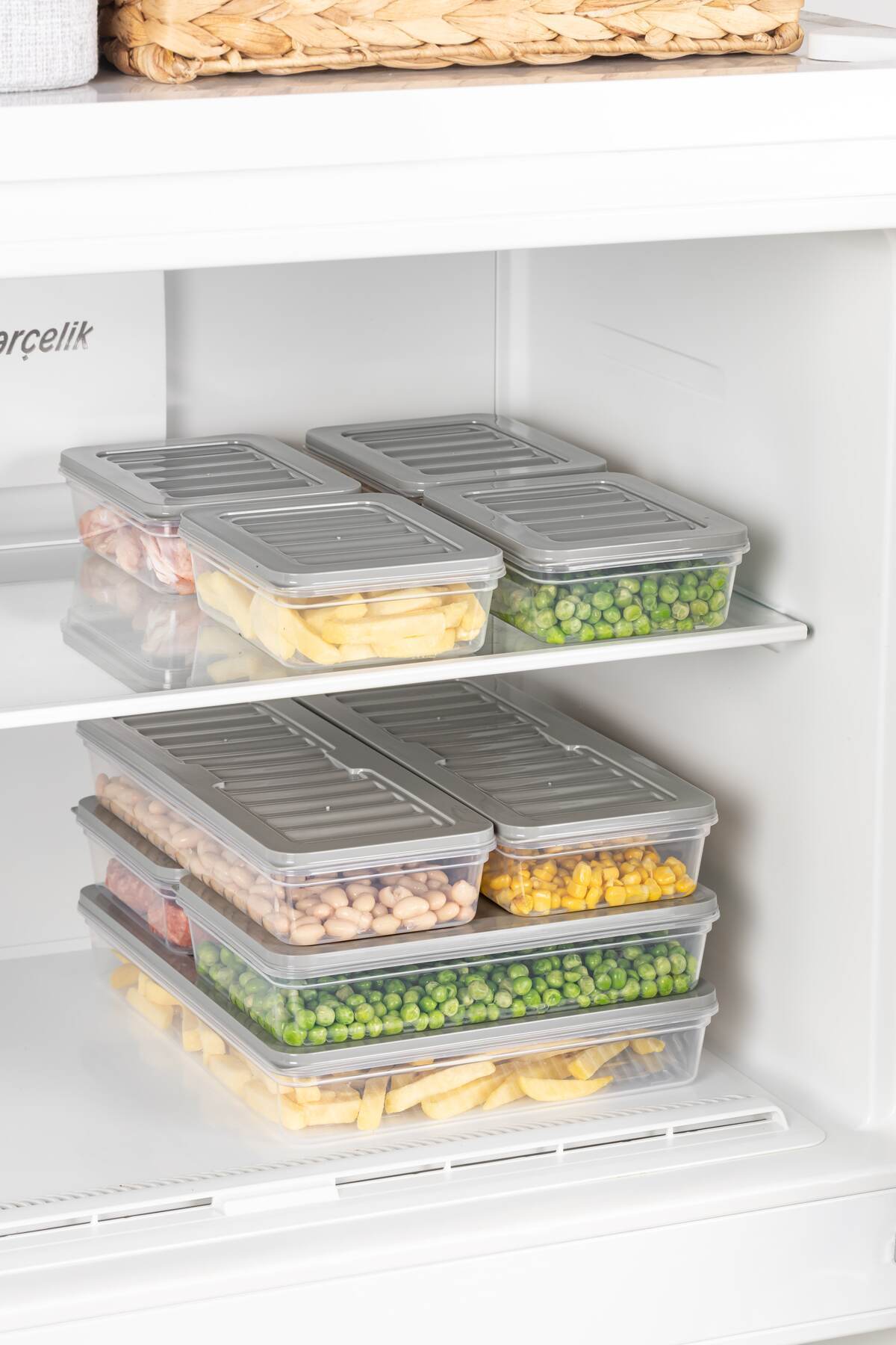 9 Lu Set Freshbox Mikrodalga Ve Difrize Uygun Saklama Kabı Gri
