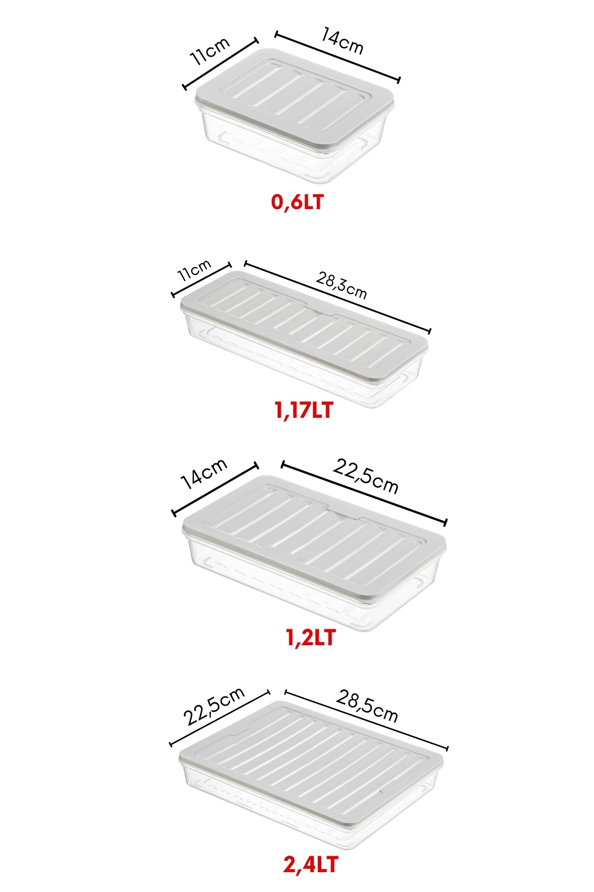 9 Lu Set Freshbox Mikrodalga Ve Difrize Uygun Saklama Kabı Gri