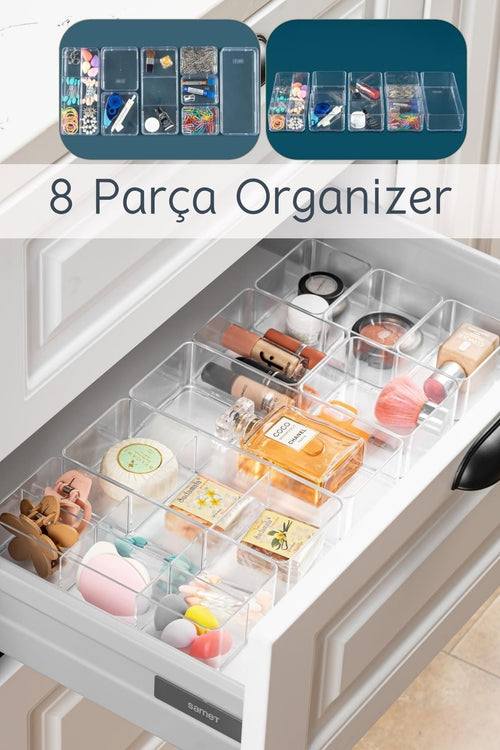 8 Parça Çekmece İçi, Çok Amaçlı Düzenleyici Organizer Seti