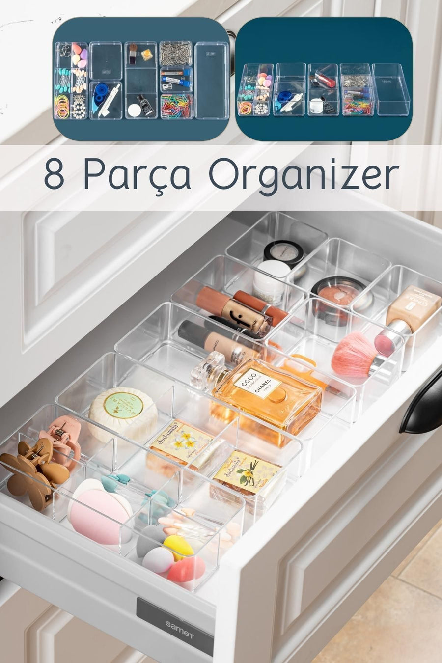 8 Parça Çekmece İçi, Çok Amaçlı Düzenleyici Organizer Seti