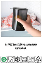 Etiketli 12 Adet 1750 Ml Ekonomik Kırılmaz Antrasit Saklama Kabı