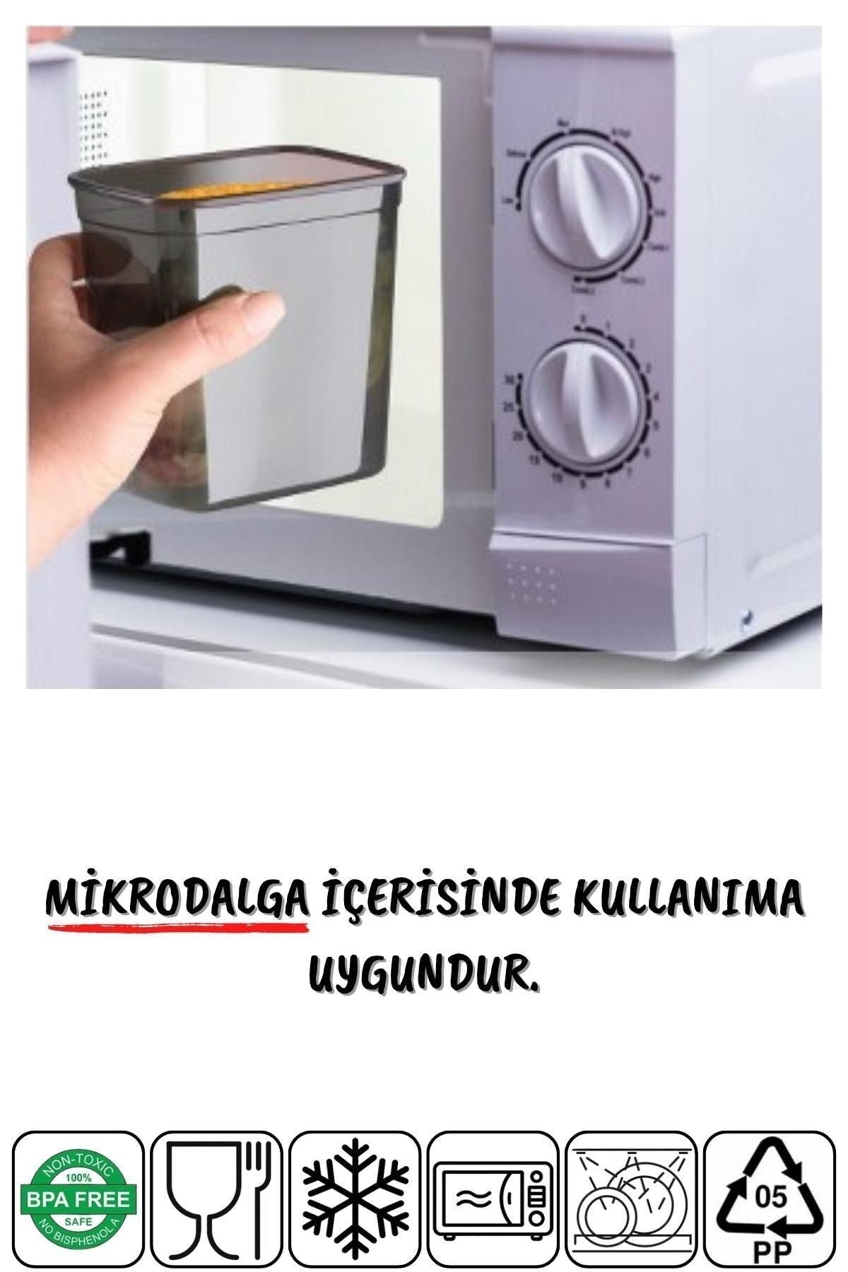 12 Adet Jumbo Boy Dikdörtgen Saklama Kabı 2000 Ml Antrasit