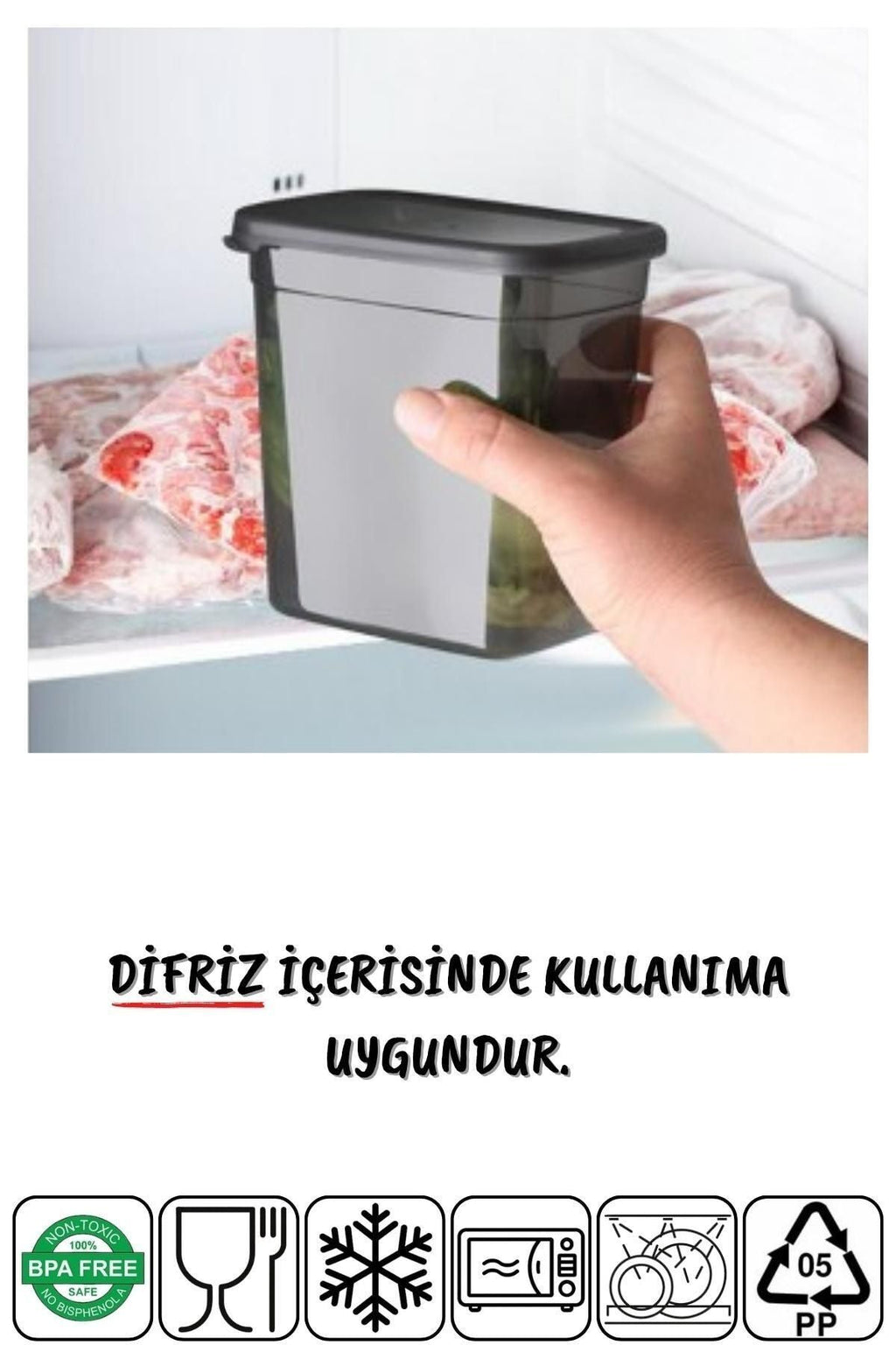 12 Adet Jumbo Boy Dikdörtgen Saklama Kabı 2000 Ml Antrasit