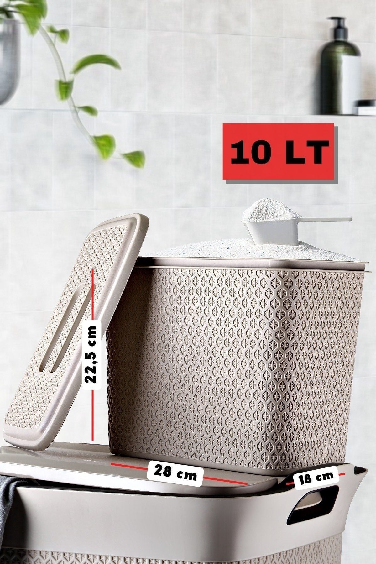 3'lü Set Dekoratif Safir Desenli Banyo Kirli Sepeti, Deterjan Kutusu Ve Çok Amaçlı Sepet