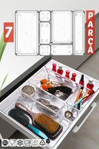 7 Parça Çekmece Içi Punto Drawer Düzenleyici Organizer Şeffaf