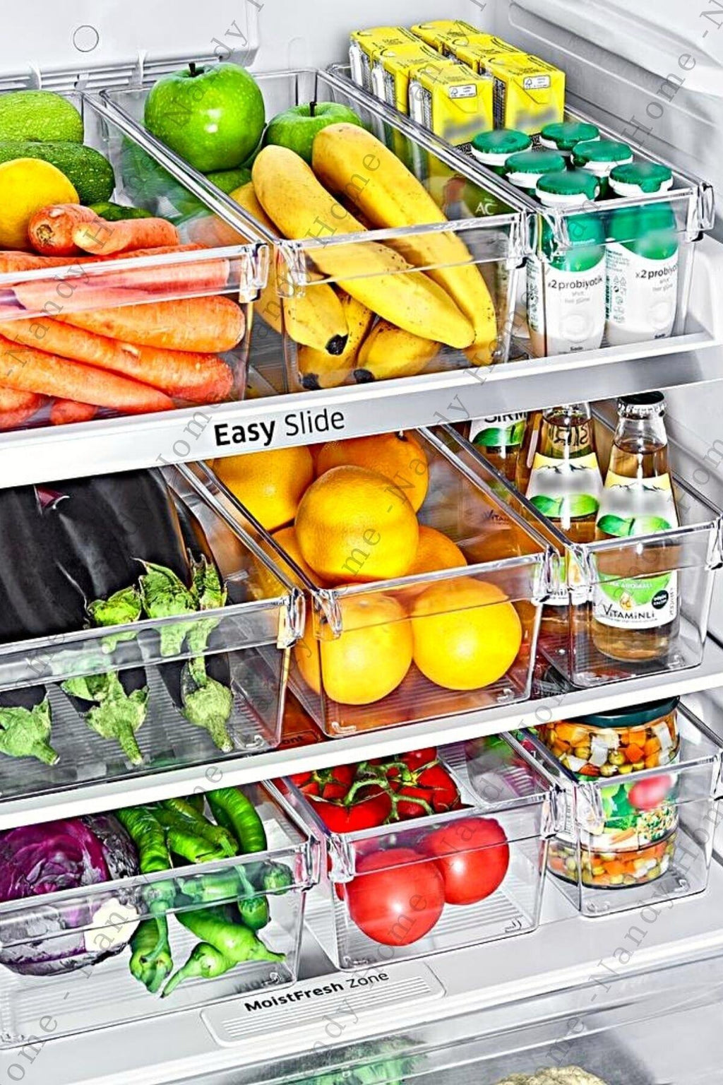 Maxi Tall Clear Buzdolabı & Dolap Içi Düzenleyici Organizer 3 Adet