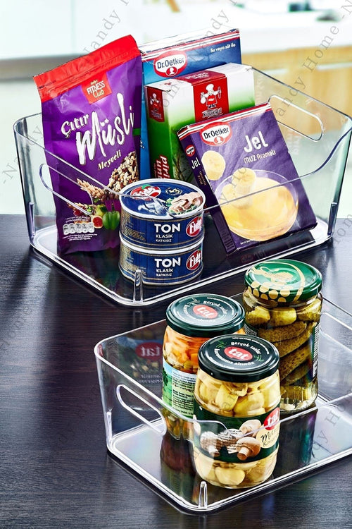 5 Lt Clear Buzdolabı & Dolap Içi Düzenleyici Organizer 3 Adet 27x19x11,5 Cm