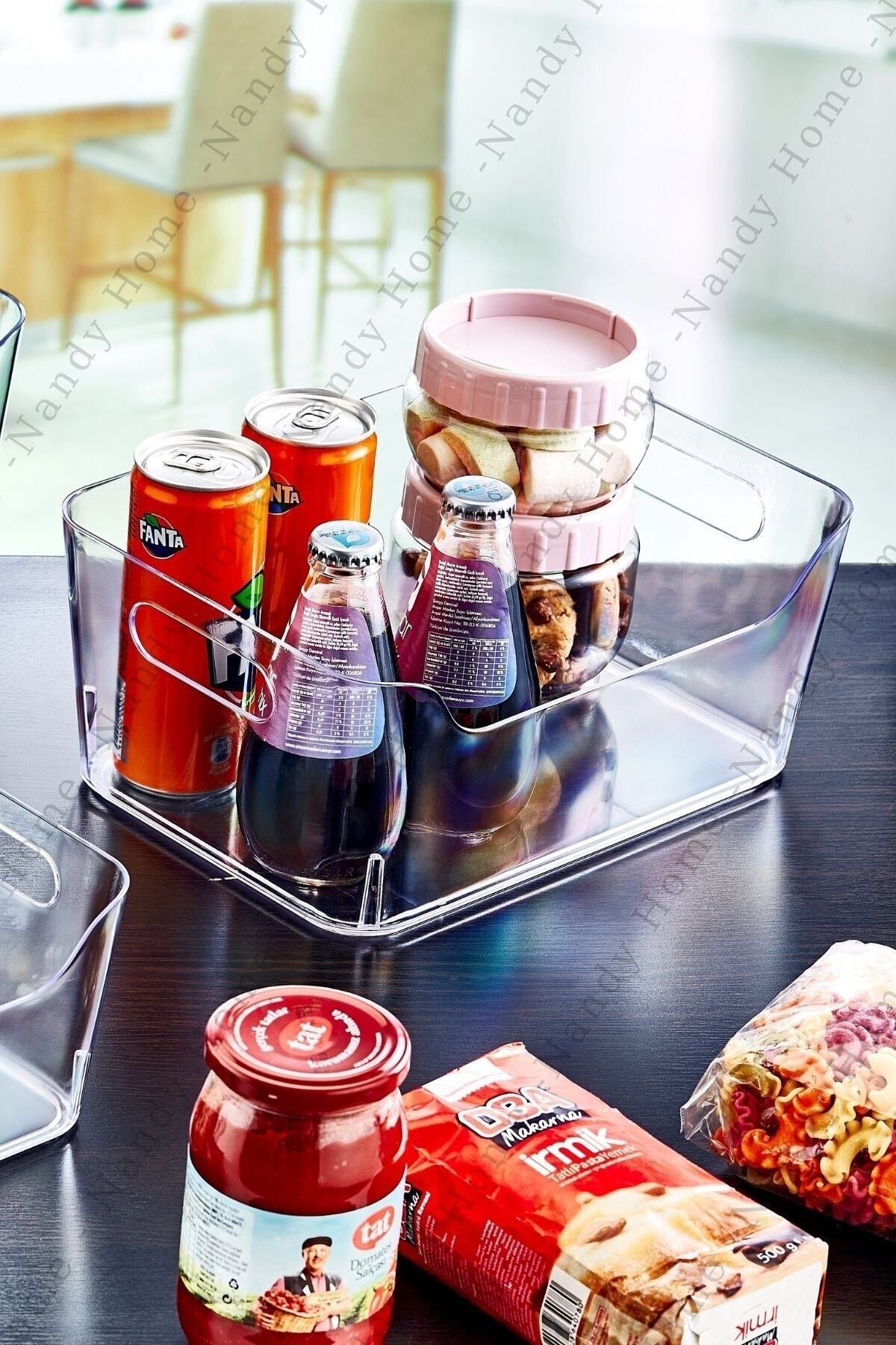 5 Lt Clear Buzdolabı & Dolap Içi Düzenleyici Organizer 3 Adet 27x19x11,5 Cm