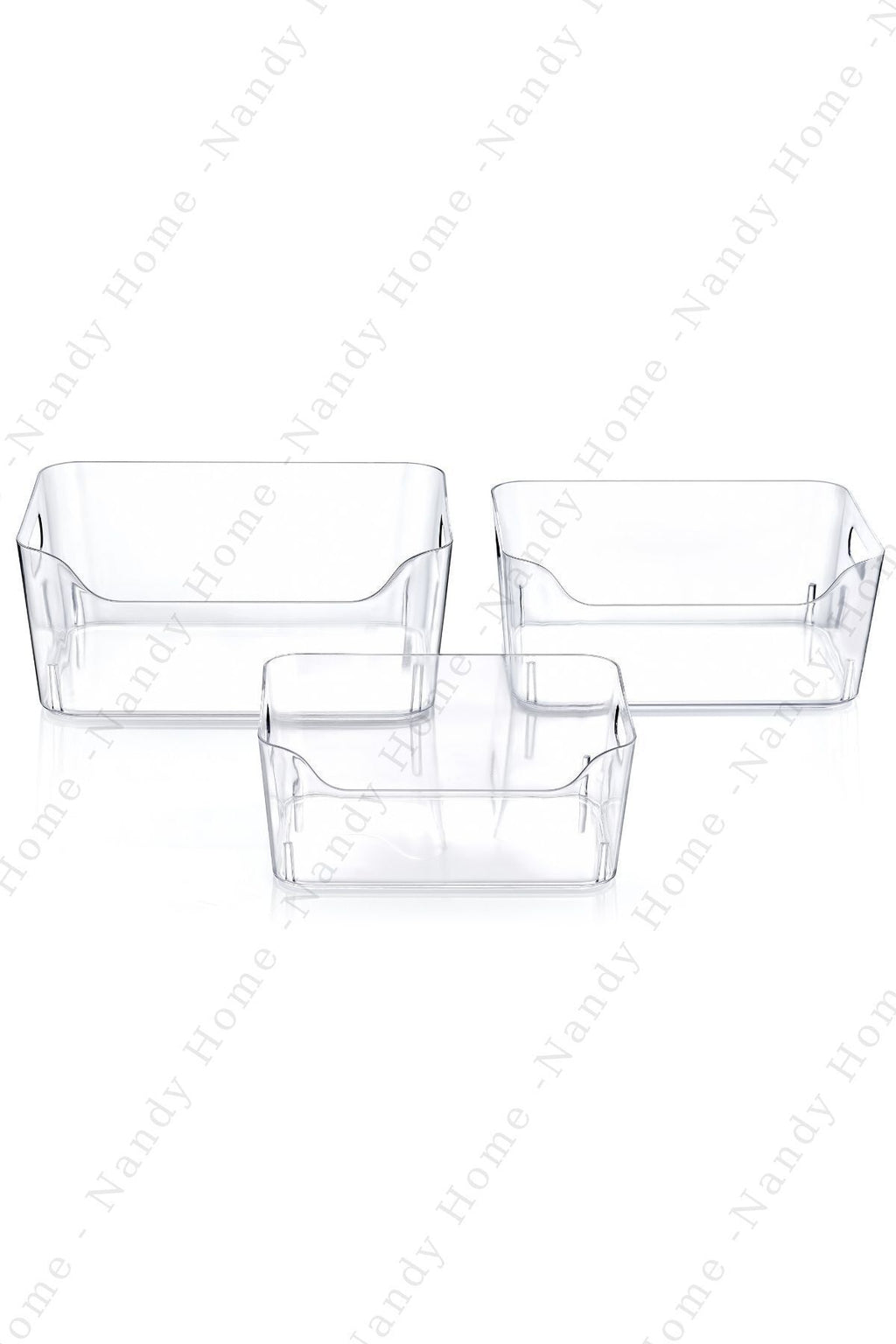5 Lt Clear Buzdolabı & Dolap Içi Düzenleyici Organizer 3 Adet 27x19x11,5 Cm