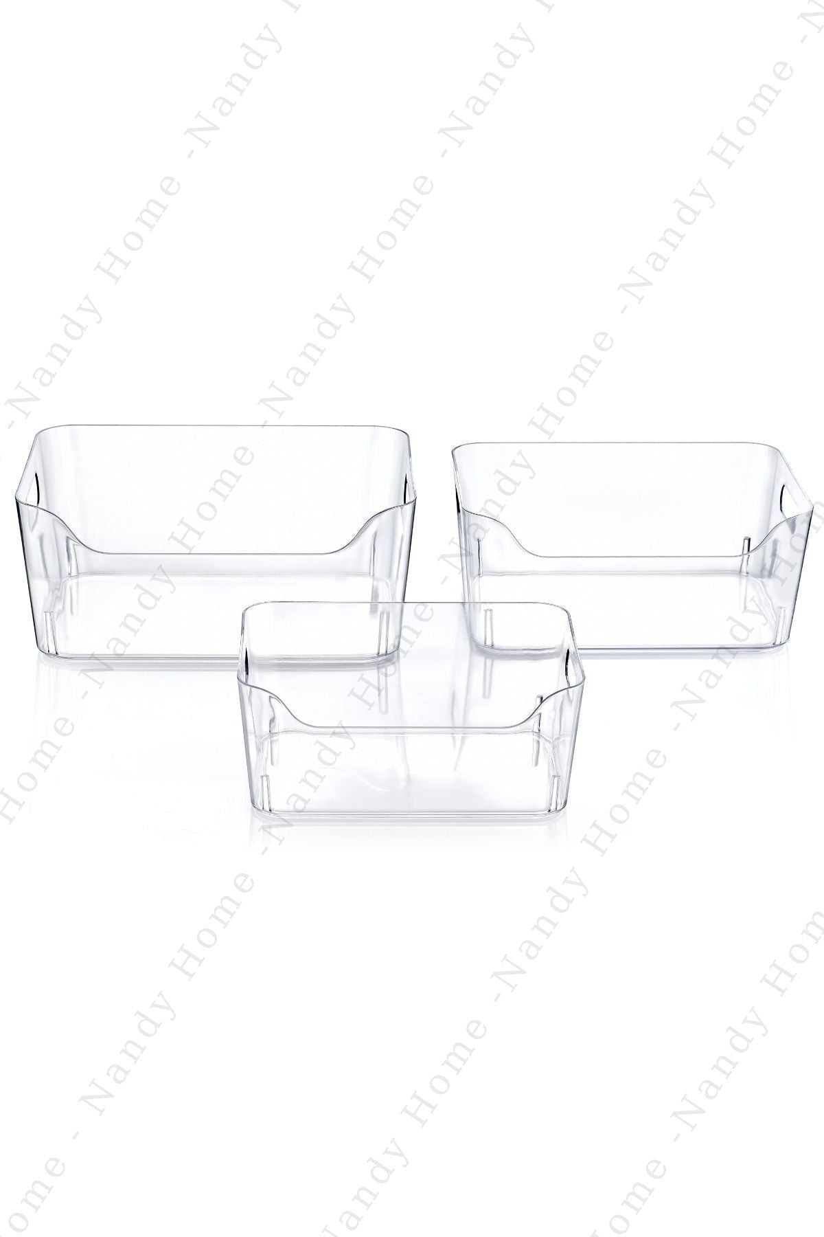 5 Lt Clear Buzdolabı & Dolap Içi Düzenleyici Organizer 3 Adet 27x19x11,5 Cm