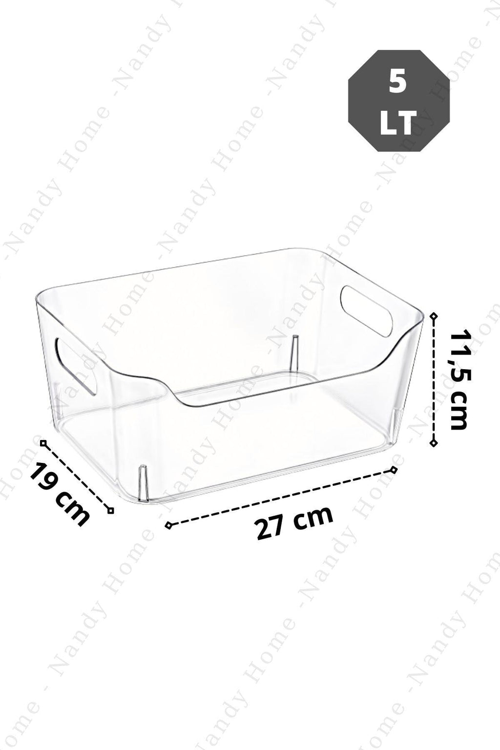 5 Lt Clear Buzdolabı & Dolap Içi Düzenleyici Organizer 3 Adet 27x19x11,5 Cm