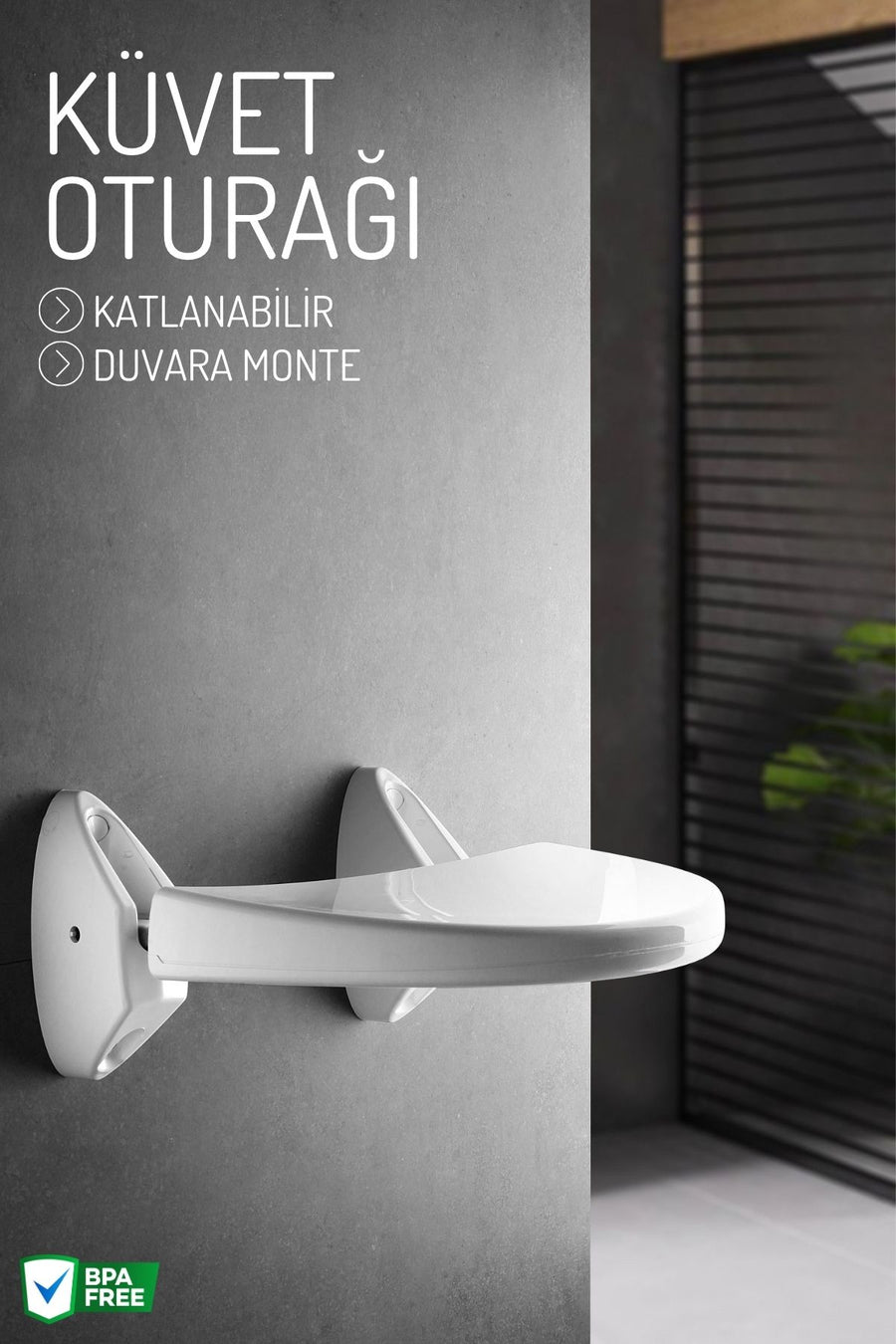Duvara Monte Açılır Kapanır Küvet Oturağı - Yaşlı ve Bedensel Engelli Destek