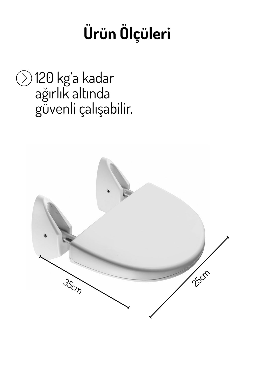 Duvara Monte Açılır Kapanır Küvet Oturağı - Yaşlı ve Bedensel Engelli Destek