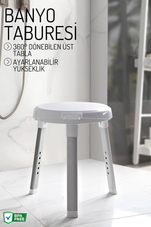 Döner Tablalı Banyo Taburesi, Yaşlı ve Bedensel Engelli Destek