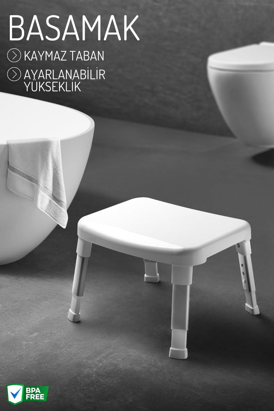Banyo & Mutfak Yardımcı Basamak Taburesi - Yaşlı ve Bedensel Engelli Destek