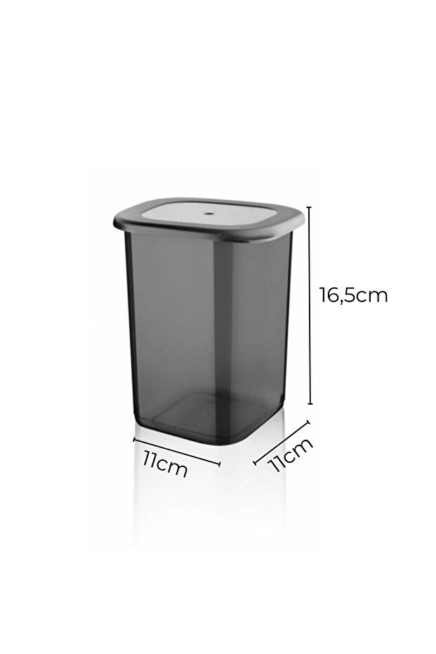Etiketli 6'lı Antrasit Ekonomik Kırılmaz Saklama Kabı Seti 6x1,2 Lt.