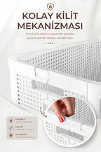 Smart Duo 32 L Katlanabilir Çamaşır Sepeti Beyaz | Kilitli ve Yer Tasarruflu Düzenleyici Sepet