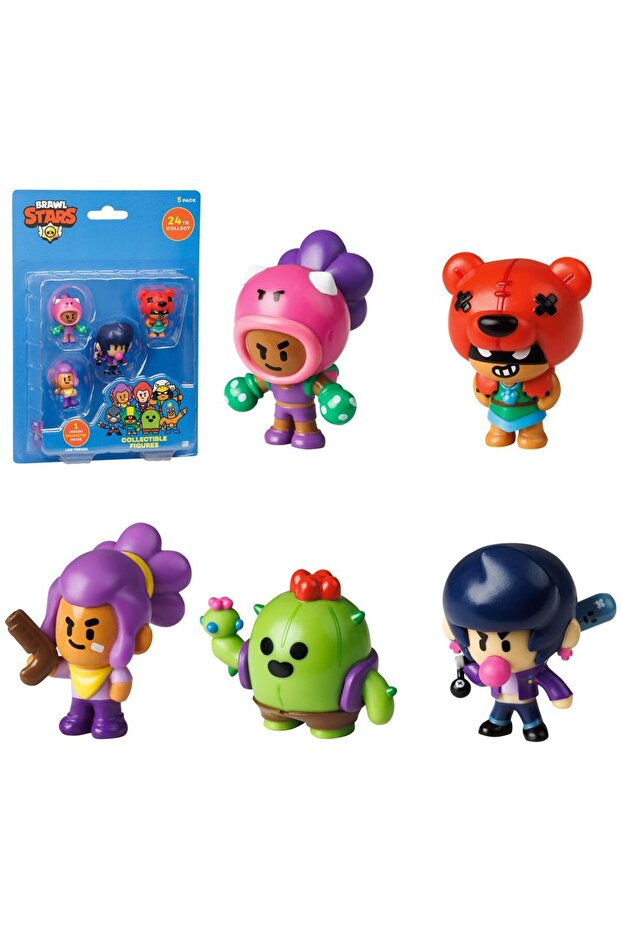 Brawl Stars 5'li Koleksiyon Figür Paketi – 1 Sürpriz Karakter Dahil (Seri 1, BRW2040)
