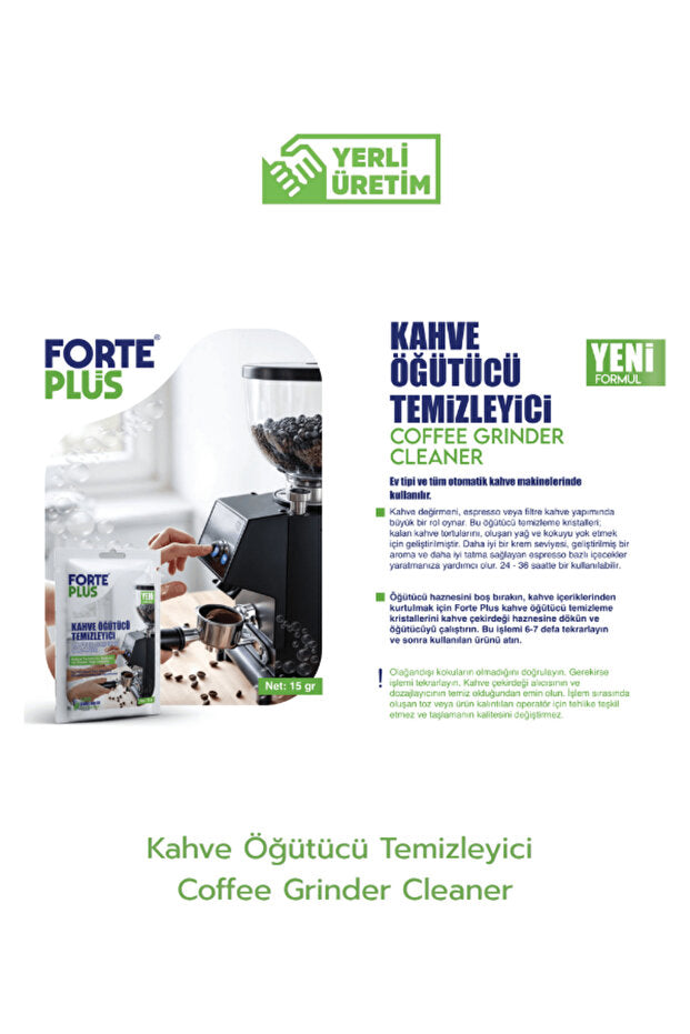 Forte Plus Kahve Öğütücü Temizleyici 15 g x 10 Paket | Coffee Grinder Cleaner | Otomatik Kahve Makineleri İçin