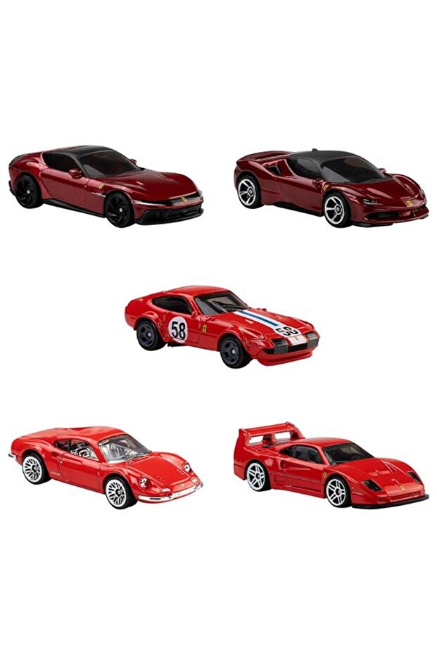 Hot Wheels Ferrari 5’li 1:64 Model Araba Seti | JLN12