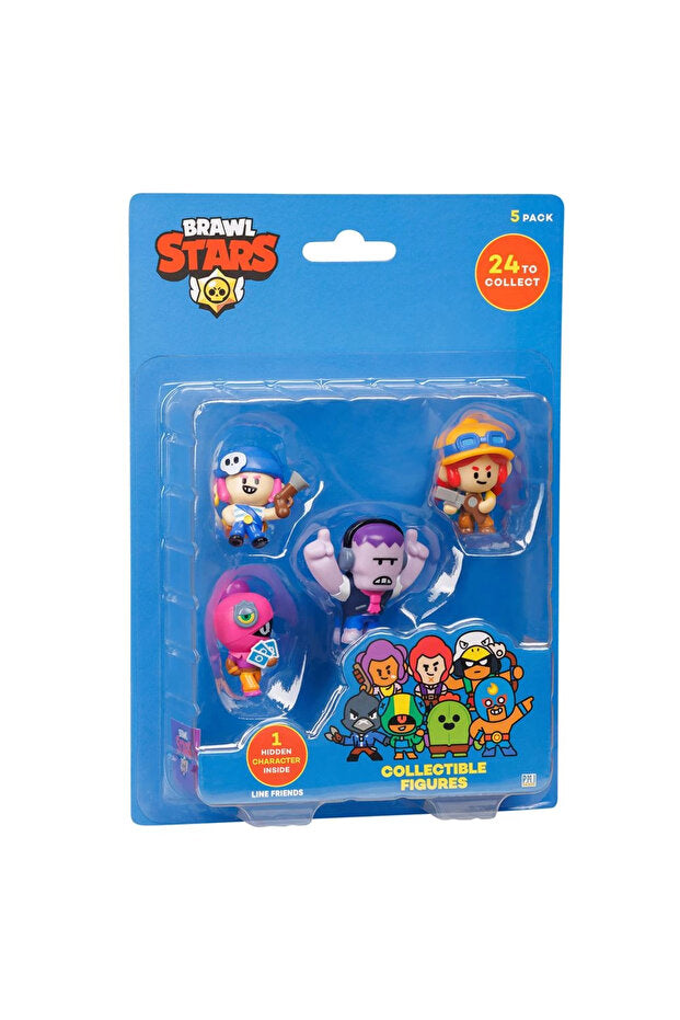 Brawl Stars 5'li Koleksiyon Figür Paketi – 1 Sürpriz Karakter Dahil (Seri 1, BRW2040)