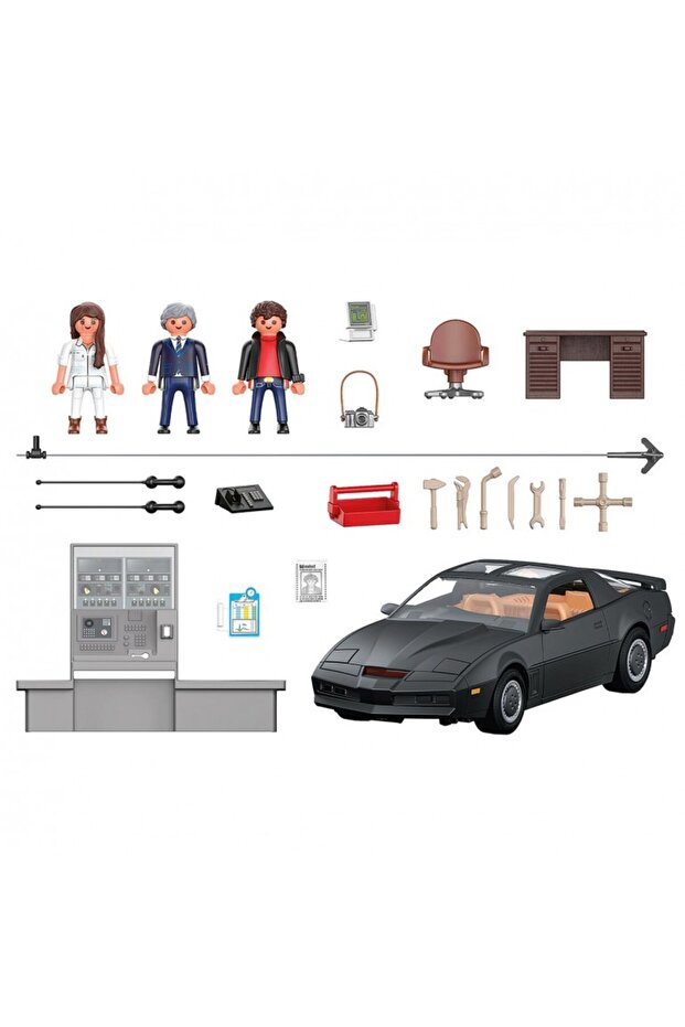Playmobil 70924 Knight Rider K.I.T.T. – Işıklı ve Sesli Kara Şimşek Oyun Seti (53 Parça, 3 Figür)