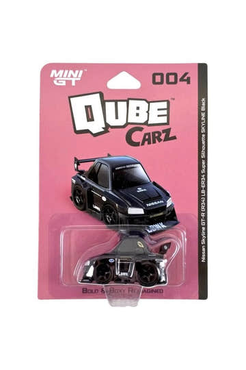 Mini GT Qube Carz Nissan Skyline LB-ER34 Super Silhouette Siyah Model Araba | 004 Blister Paket