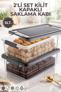 2'li Set 5Lt. Decobox Çok Amaçlı Saklama Kabı - Piknik Taşıma Seti - 5Lt.(Antrasit)