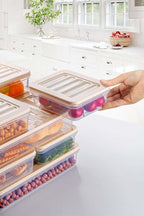 18'li Set Freshbox Mikrodalga Ve Difrize Uygun Saklama Kabı Krem