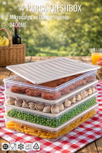 4'Lü Set Freshbox Mikrodalga ve Difrize Uygun Saklama Kabı Krem