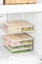 18'li Set Freshbox Mikrodalga Ve Difrize Uygun Saklama Kabı Krem