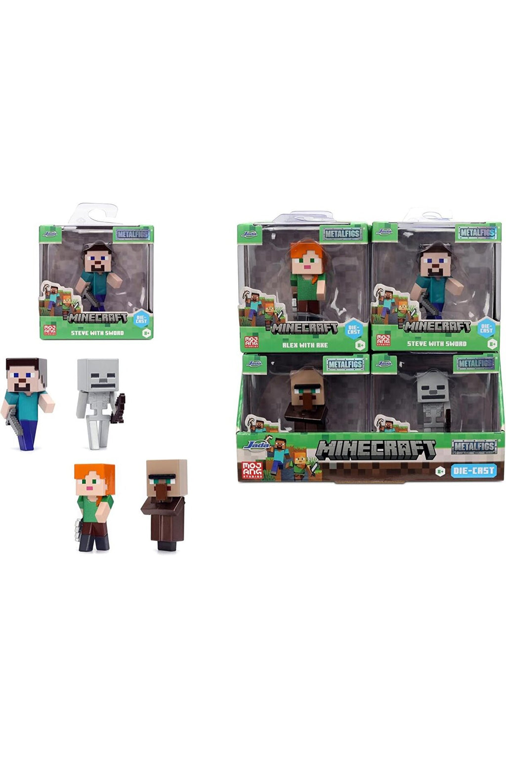 Minecraft Die-Cast Metal Figür 6,5 cm | Mojang Lisanslı | Koleksiyonluk Tekli Figür (Asorti)