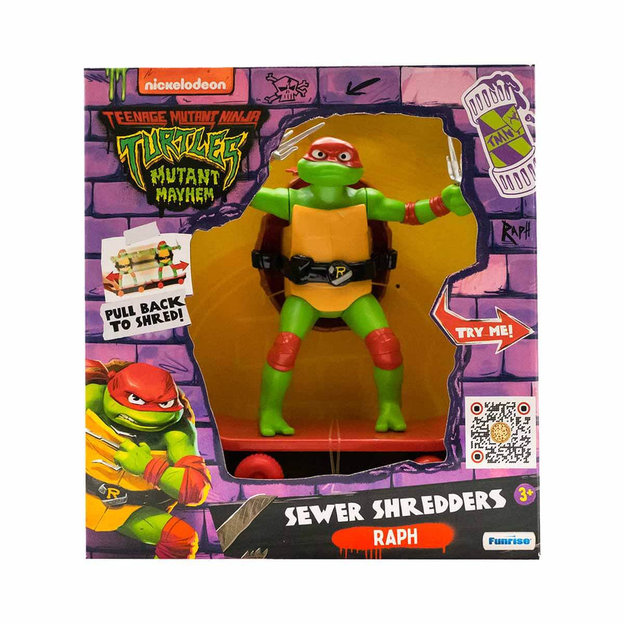 Teenage Mutant Ninja Turtles Mutant Mayhem Sewer Shredders Raphael Figürü | Kaykaylı Çek Bırak Oyuncak 71055
