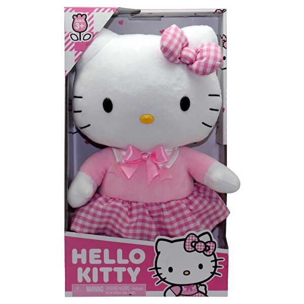 Hello Kitty Pembe Elbiseli Peluş Oyuncak 30 cm – Resmi Sanrio Lisanslı