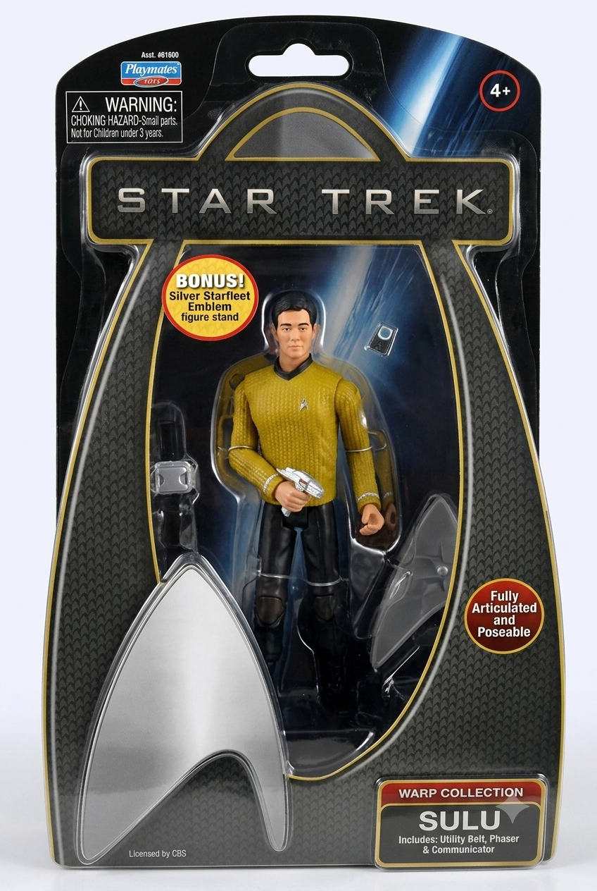 Star Trek Warp Collection Sulu Aksiyon Figürü | Playmates Toys | Tam Hareketli Koleksiyon Figürü