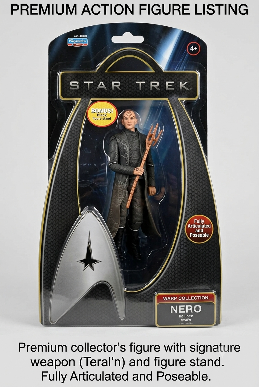 Star Trek Warp Collection Nero Aksiyon Figürü | Playmates Toys | Tam Hareketli Koleksiyon Figürü