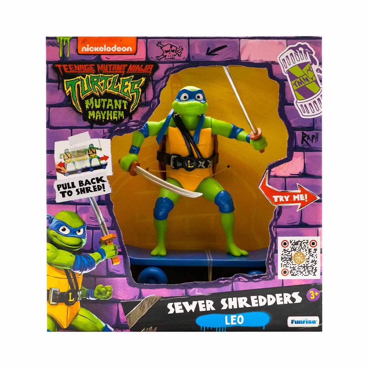 Teenage Mutant Ninja Turtles Mutant Mayhem Sewer Shredders LEO Figürü | Kaykaylı Çek Bırak Oyuncak 71055 (Kopya)