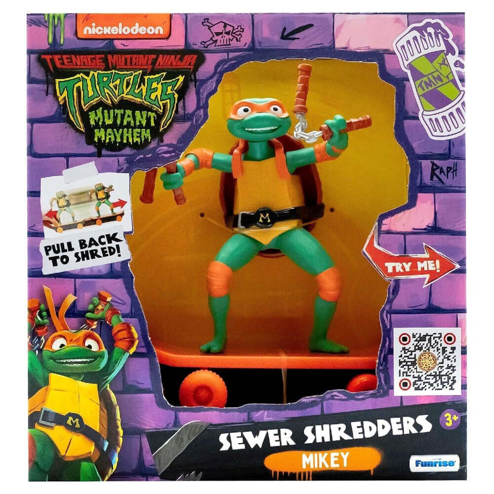 Teenage Mutant Ninja Turtles Mutant Mayhem Sewer Shredders MIKEY Figürü | Kaykaylı Çek Bırak Oyuncak 71055