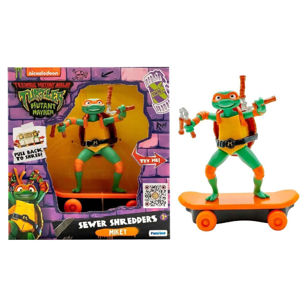 Teenage Mutant Ninja Turtles Mutant Mayhem Sewer Shredders MIKEY Figürü | Kaykaylı Çek Bırak Oyuncak 71055