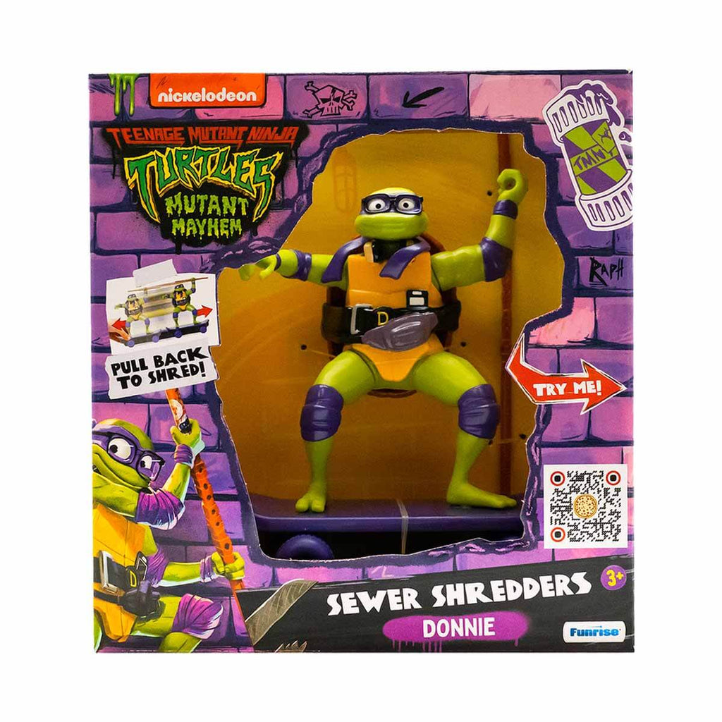 Teenage Mutant Ninja Turtles Mutant Mayhem Sewer Shredders DONNIE Figürü | Kaykaylı Çek Bırak Oyuncak 71055