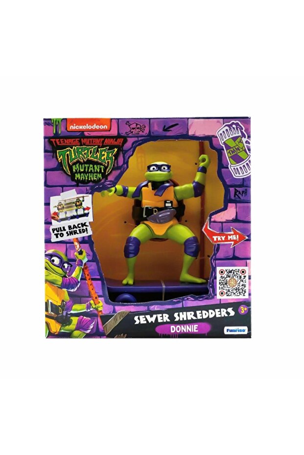 Teenage Mutant Ninja Turtles Mutant Mayhem Sewer Shredders DONNIE Figürü | Kaykaylı Çek Bırak Oyuncak 71055