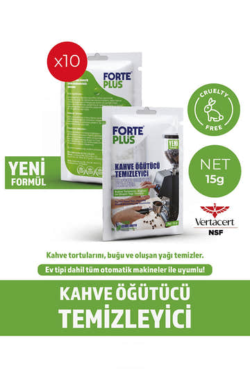 Forte Plus Kahve Öğütücü Temizleyici 15 g x 10 Paket | Coffee Grinder Cleaner | Otomatik Kahve Makineleri İçin